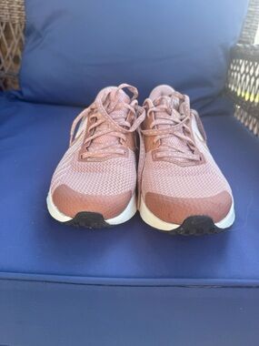 Nike Rose Gold Mesh Athletic Sneakers
